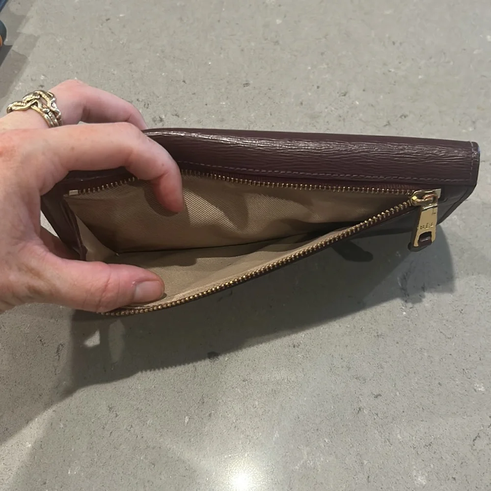 Lauren Ralph Lauren Dark Brown Textured Leather Continental Wallet - Picture 7 of 7